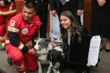 Manejador de Orly y Balam, perritos rescatistas hijos de Athos con el reconocimiento