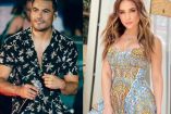 Carlos Rivera con camisa negra y Cynthia Rodríguez con vestido