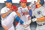 Fotoarte en el que incluyen a los beisbolistas Julio Urías, Shohei Ohtani y Aaron Judge.