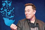 Fotoarte de Elon Musk y el logo de Twitter desvaneciéndose.