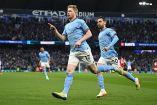 Kevin De Bruyne celebrando su doblete.
