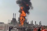 Incendio en refinería de Pemex