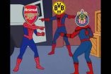 Meme de Spider-Man con Arsenal, Dortmund y Chivas.
