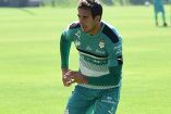 Carlos Izquierdoz entrenando en su última etapa con Santos.