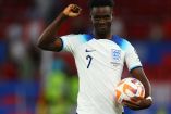 Bukayo Saka en partido de Inglaterra.