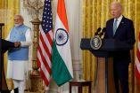 Joe Biden junto a Narendra Modi. (Reuters)