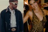 Bad Bunny con lentes blancos y chamarra de mezclilla, Kendall Jenner con vestido dorado