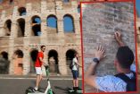 Ambos jóvenes dañaron una pared del Coliseo Romano. (Reuters / Especial)
