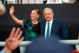 Andrés Manuel López Obrador, presidente de México, acompañado de su esposa Beatriz Gutiérrez Müller