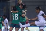 Jugadoras de la Selección Mexicana femenil celebran gol en Juegos Centroamericanos y del Caribe 2023.