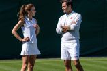 Roger Federer platicando con la princesa de Gales.