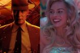 Cillian Murphy con traje y sombrero y Margot Robbie con vestido sonriendo
