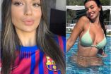 Ana González con jersey del Barcelona y en bikini.