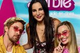 Martha Higareda, Ryan Gosling y Margot Robbie en la premiere de Barbie