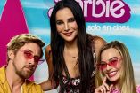 Martha Higareda, Ryan Gosling y Margot Robbie en la premiere de Barbie