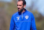 Diego Godín en un entrenamiento de Vélez.