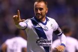 Federico Mancuello celebrando un gol con Puebla.