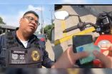 Policía pide 'mordida' a motociclista.