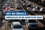 Así aplica el Hoy No Circula para el miércoles 30 de agosto de 2023 en la CDMX y 18 municipios del Edomex.