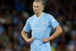 Erling Haaland en un partido con el City.