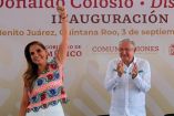 Mara Lezama y Andrés Manuel López Obrador en Cancún