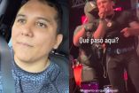 Edwin Luna en automóvil y Edwin Luna en concierto con persona de seguridad atrás