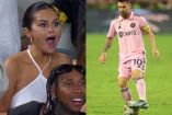 Selena Gómez viendo jugar a Messi