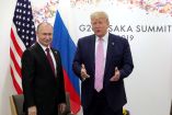 Vladimir Putin y Donald Trump en la reunión del G20 en Japón de 2019. (Reuters)