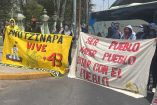 Protesta por normalistas de Ayotzinapa desaparecidos.