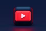 Logotipo de YouTube en rojo con fondo azul