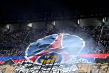 Aficionados del PSG en el Clásico de Francia.