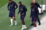Jugadores del PSG en un entrenamiento.