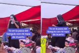  La Monja lo volvió a ser, ahora fue captada bailando en un tianguis encima de la paca 