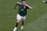 Hirving Lozano celebrando su gol ante Alemania.