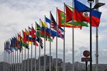 Banderas de los países participantes en los Juegos Panamericanos, Santiago 2023.