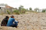 Oaxaqueños contemplan un campo totalmente seco ante la sequía.