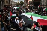 Manifestantes a favor de PAlestina en Londres.