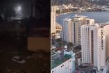 Hotel Copacabana antes y después del huracán Otis en Acapulco.