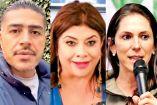 Omar García Harfuch, Clara Brugada y Mariana Boy, aspirantes de Morena a la jefatura de gobierno de la CDMX.