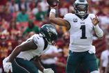 Jalen Hurts en partido entre Filadelfia y Washington en la NFL.