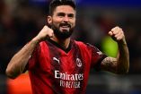 Olivier Giroud celebra gol contra PSG en la Jornada 4 de la Champions League 2023/24.