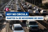 Hoy no circula martes 14 noviembre 2023, Edomex y CDMX.
