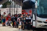 Caravana migrante en el sur de México