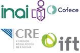 Logos del Inai, Cofece, IFT y CRE.