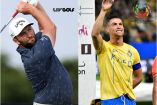 Jon Rahm y Cristiano Ronaldo en acción.