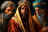 Dibujo de Reyes Magos con túnicas