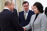 el presidente ruso Vladimir Putin se reúne con el ministro de Asuntos Exteriores de Corea del Norte, Choe Son Hui, en el Kremlin de Moscú el 16 de enero de 2024.