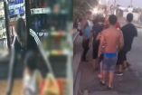 Golpean a haitiano que acoso a niña en una bodega de Chile.