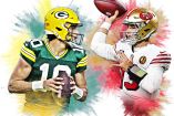 Jordan Love, quarterback de Packers y Brock Purdy, mariscal de campo de Niners