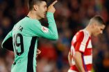 Álvaro Morata celebra gol con Atlético de Madrid Vs Granada en LaLiga.